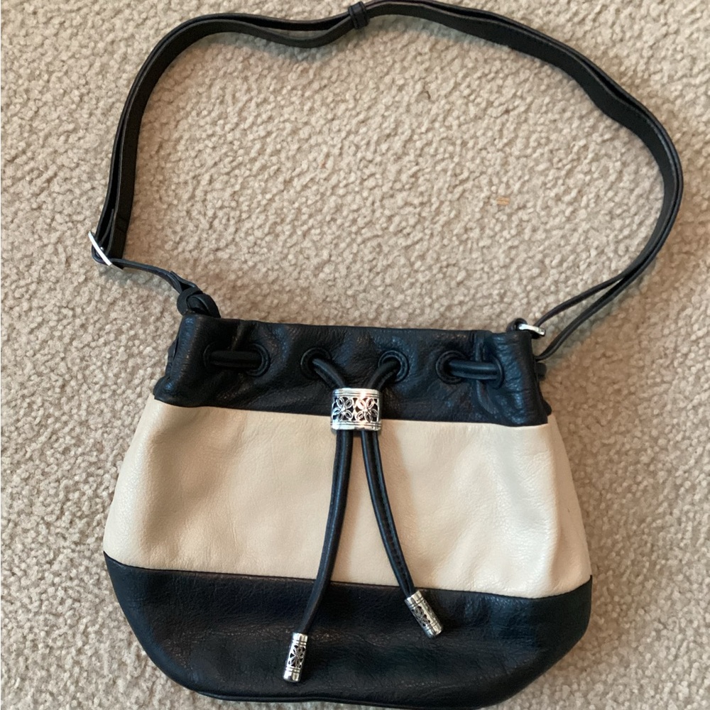 Brighton Black and Cream Crossbody Bag with Adjustable Strap